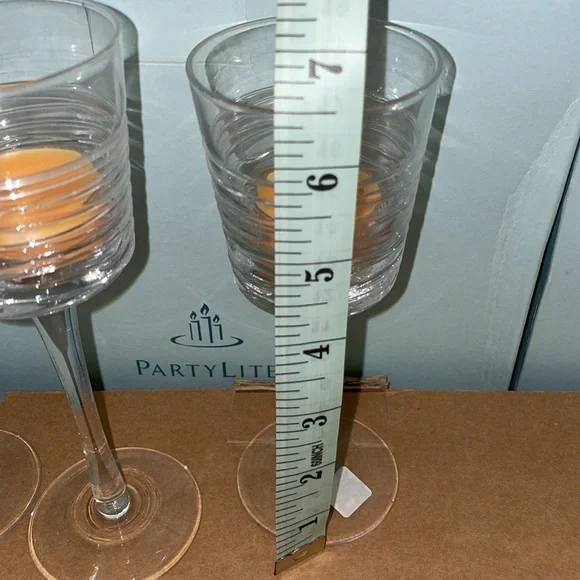 3 pc Partylite stemmed candle holders - Picture 6 of 10